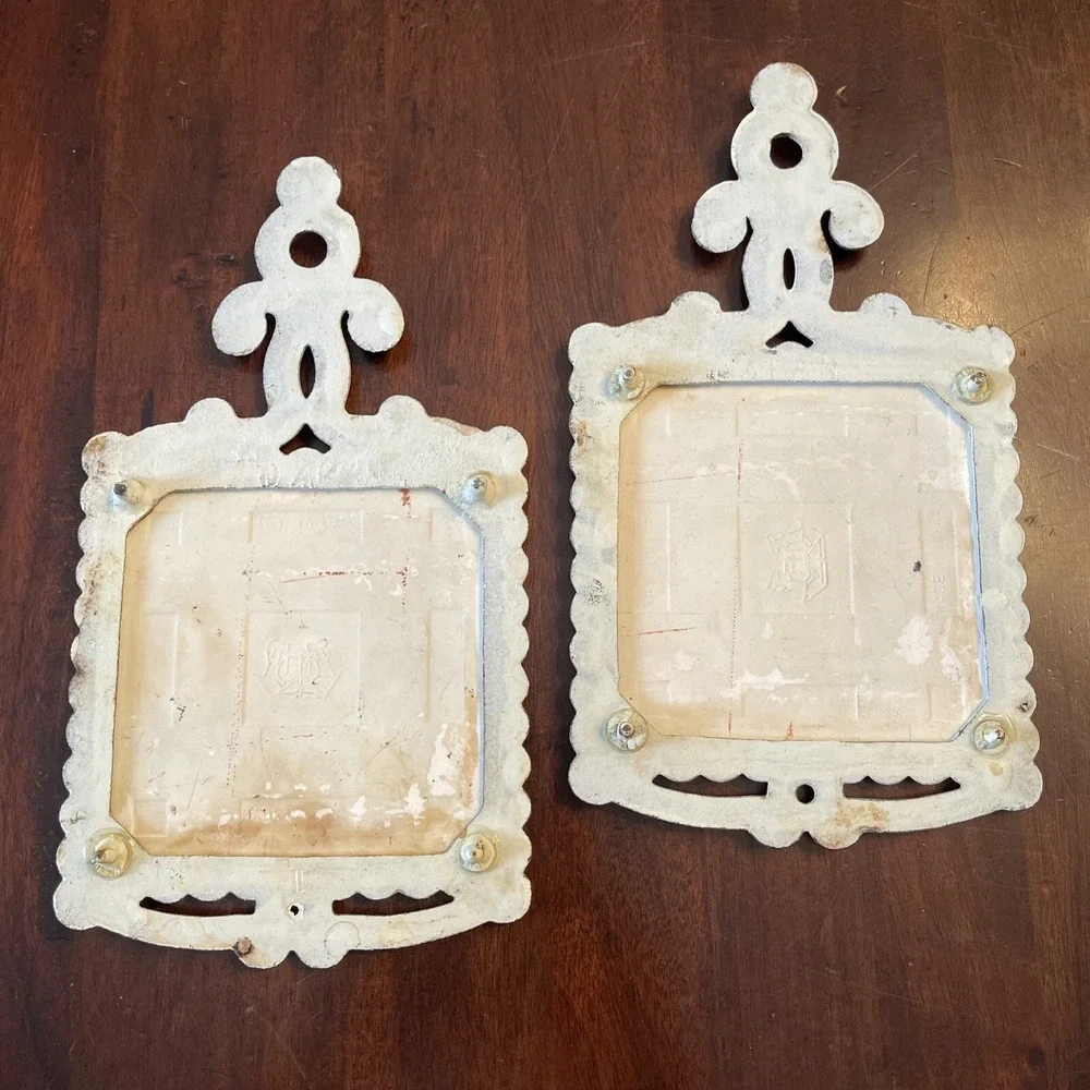 Vintage Midcentury Trivets Tile Cast Iron Kitchen Wall Art Japan Set 2 Fruit 60s